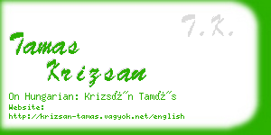tamas krizsan business card